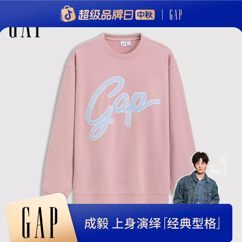 【成毅代言】GAP男女装2025春季贴布绣logo圆领卫衣休闲上衣721016
