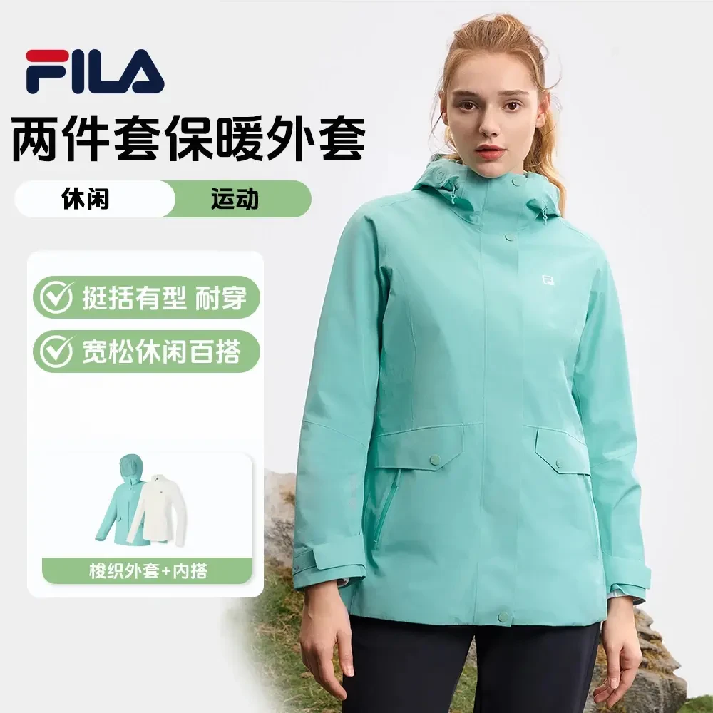 FILA斐乐女士【山锋茧】2025春季新款户外运动连帽上衣A11W517721F
