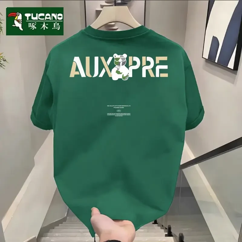 TUCANO/啄木鳥纯棉短袖t恤2025男生新款潮流印花半袖百搭圆领体恤