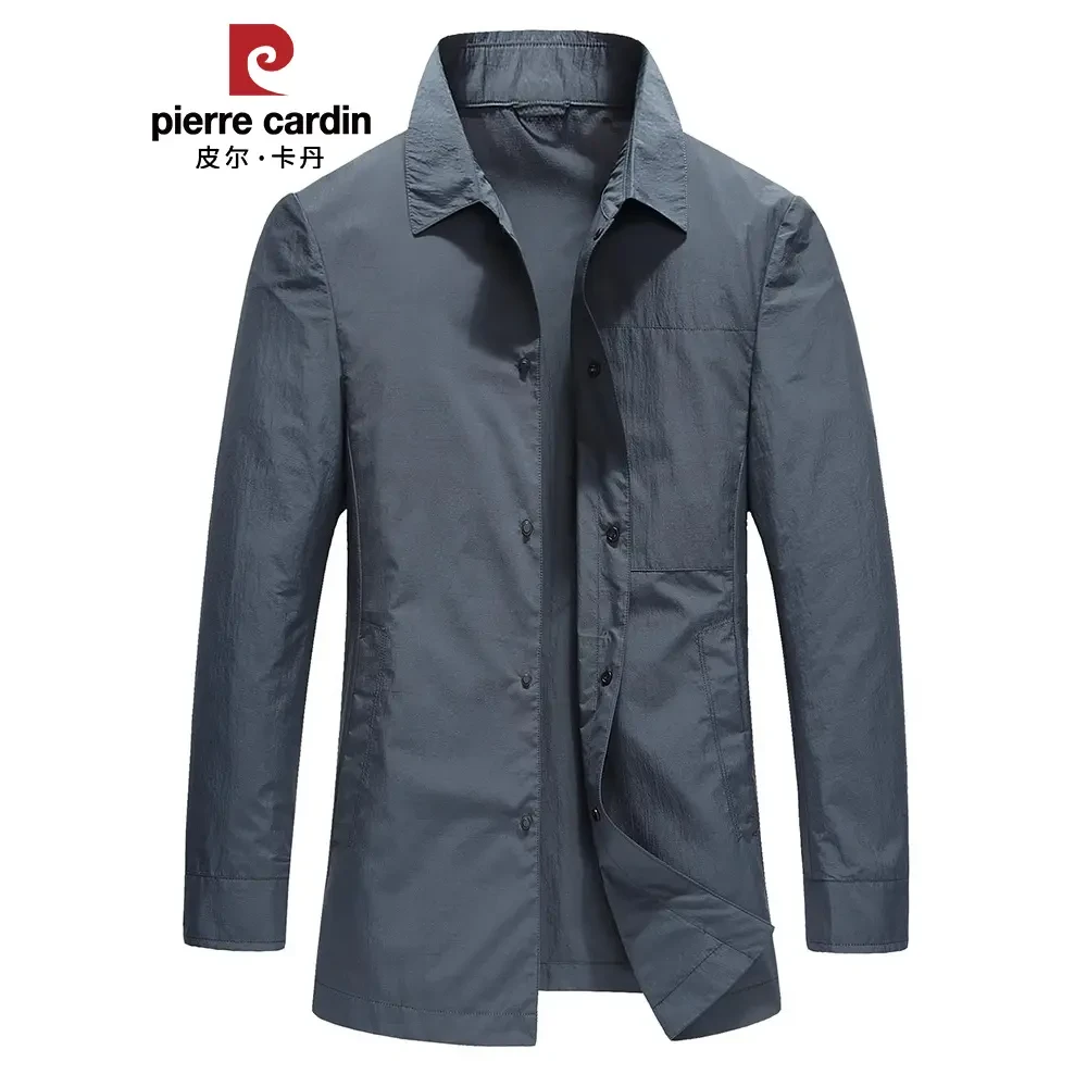 皮尔卡丹夹克男2025春秋季新品风衣休闲轻薄外套衬衫式单层茄克潮