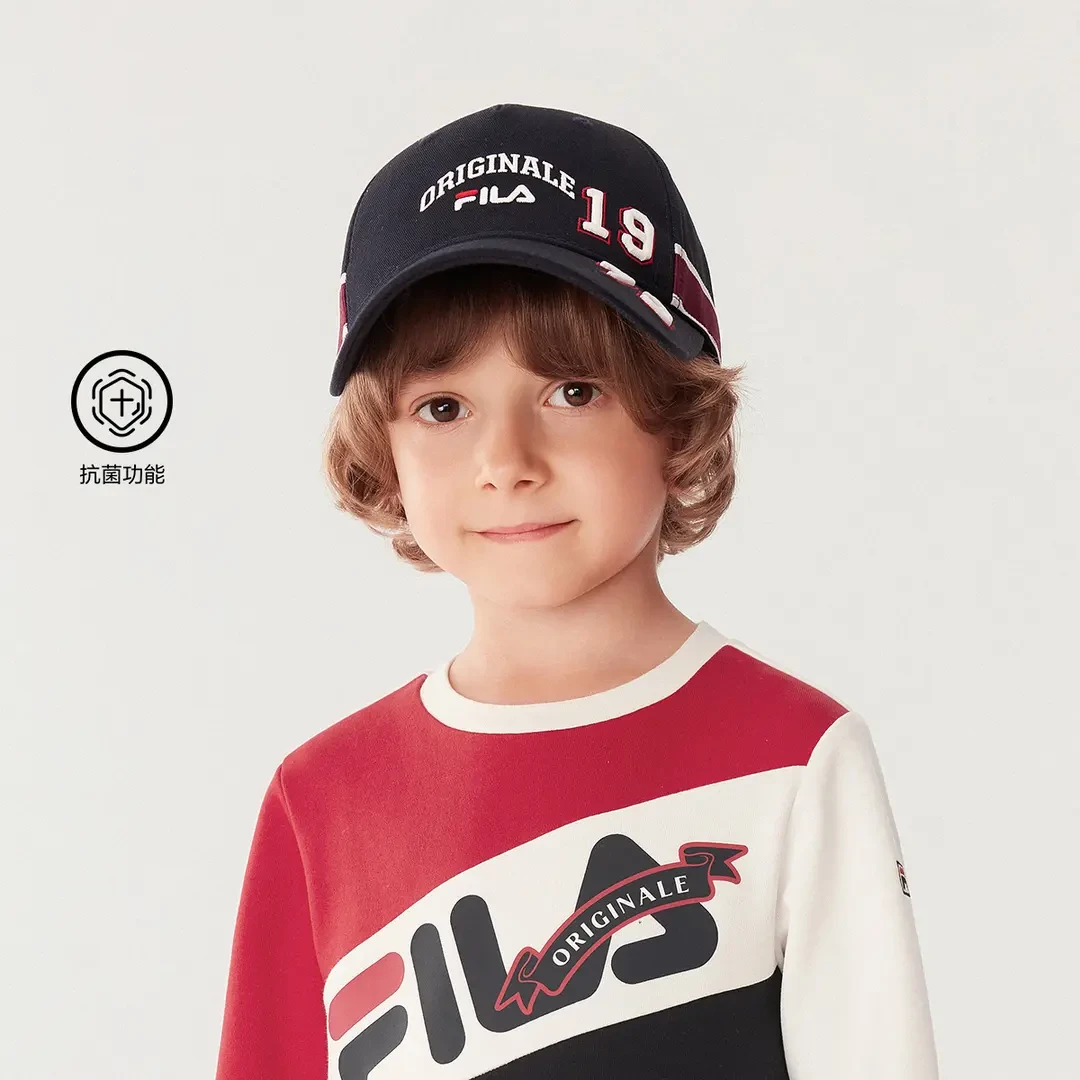 FILA斐乐儿童【抗菌功能】男童25年新款帽子防晒运动百搭遮阳鸭舌帽