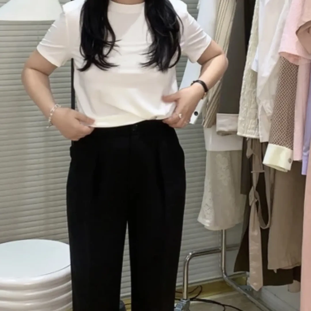 【惠姐私服】高级感垂感灰色宽松显瘦九分西装裤 82032