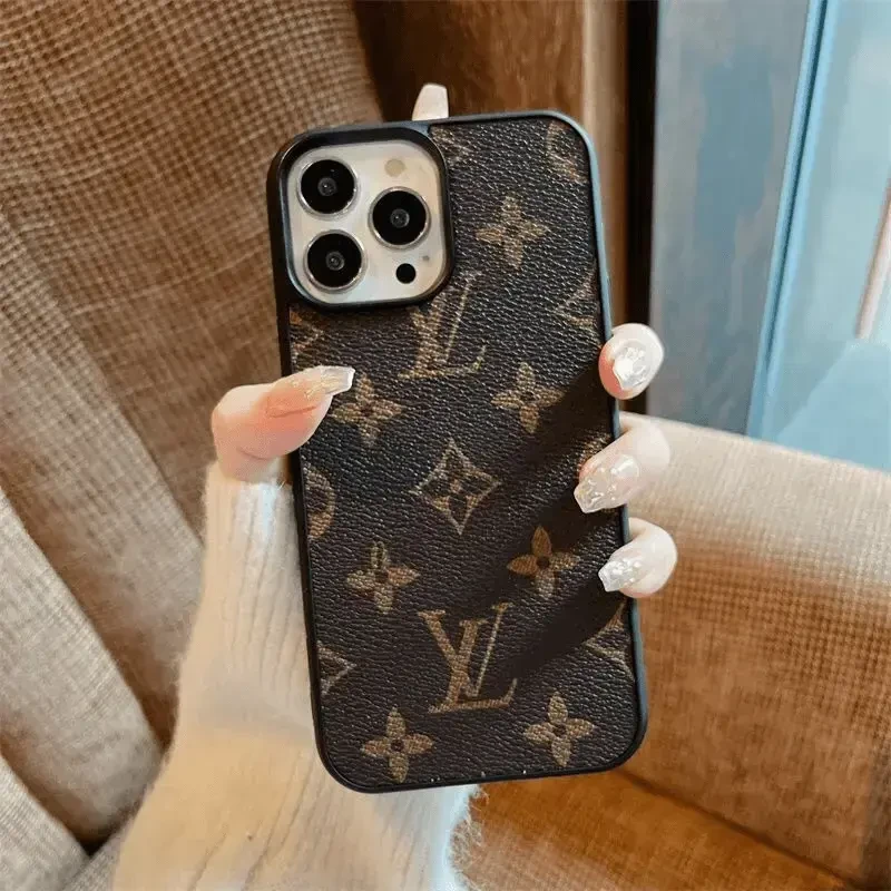 苹果16Promax大牌轻奢老花磨砂皮质防摔iPhone15/14/13壳高端奢华