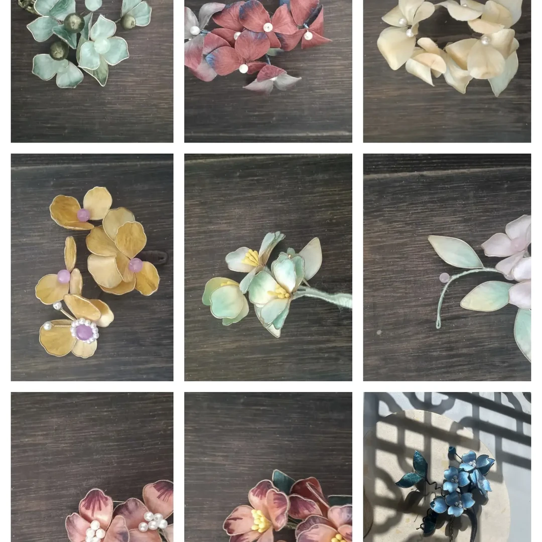 原创非遗孤品复古宫廷少女绒花古风发簪适合旅拍送闺蜜礼物简约