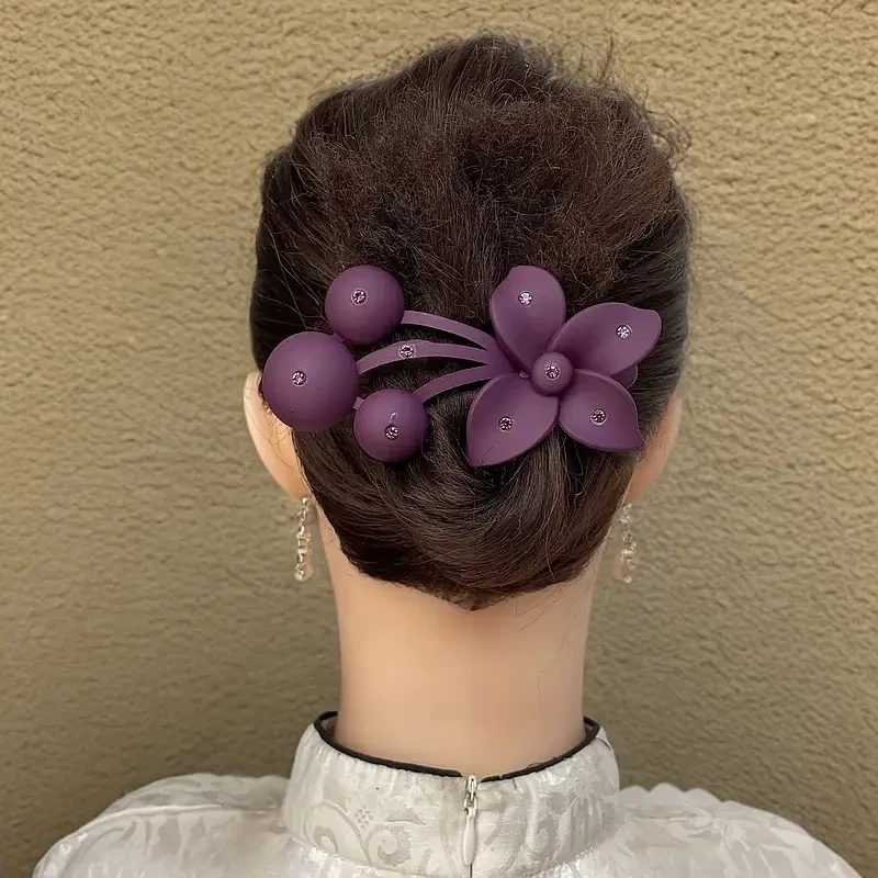 【买一送一】樱桃花朵头发夹子发卡子网红爆款洋气抓夹女后脑勺盘发