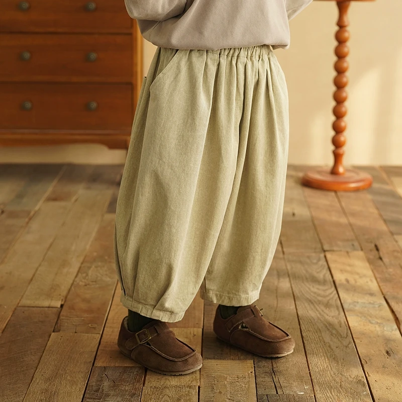 砚台家男童宽松休闲裤春季新款百搭长裤男纯色阔腿裤ST-x98168s