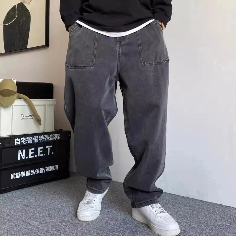 牛仔裤男款爆款2025春秋季美式休闲痞帅直筒裤宽松休闲裤大码男装