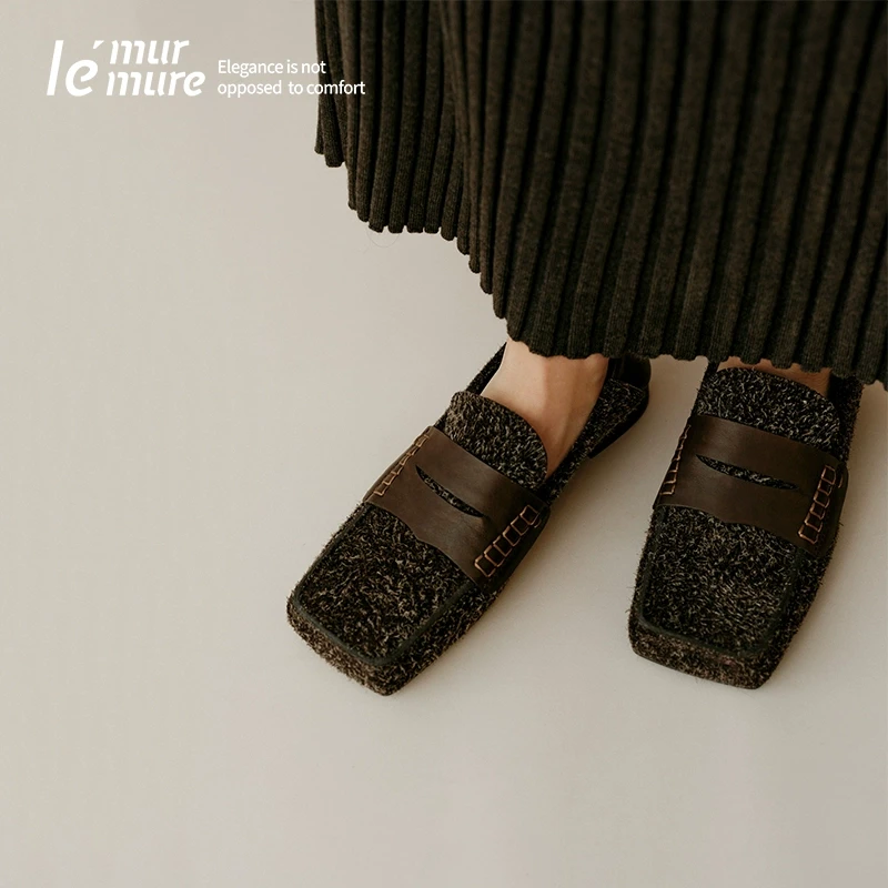 Le' Murmure 2025春季新款复古风舒适乐福鞋休闲一脚蹬休闲鞋zb