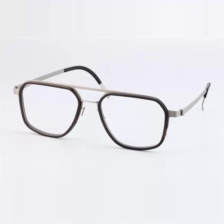 超轻复古双梁眼镜框大脸潮男手工牛角镜框配近视镜黑框大框钛9073