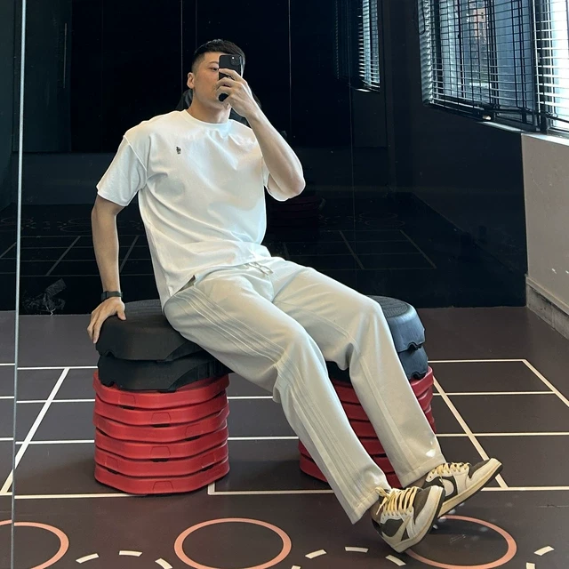 IRONTRAP新款训练镰刀卫裤松紧腰运动长裤男休闲通勤弯刀裤子春夏