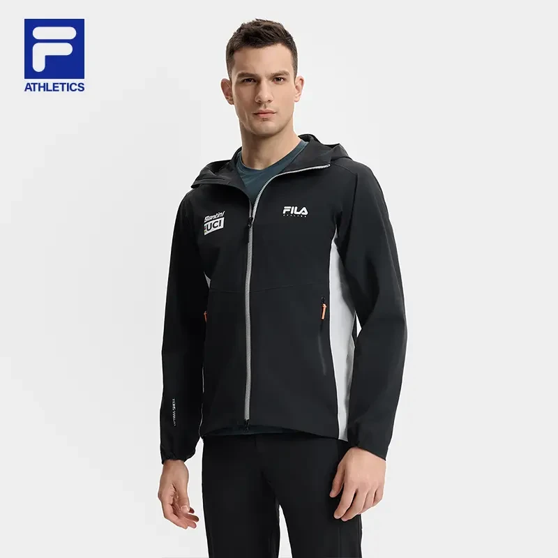 Fila/斐乐运动梭织外套男士春季新款防水透湿连帽外套A11M518702F