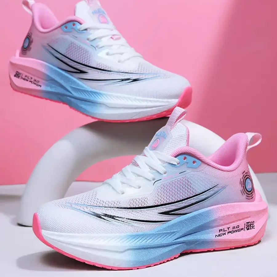 专业跑步鞋女夏季网面透气减震超轻跑鞋初中学生女大童专用运动鞋