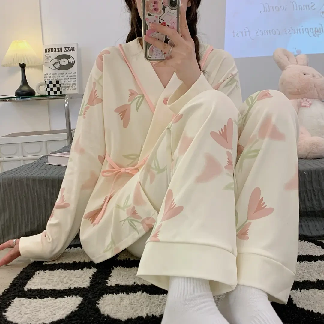 春秋季月子服纯棉产后哺乳喂奶怀孕期孕妇睡衣大码待产家居服套装
