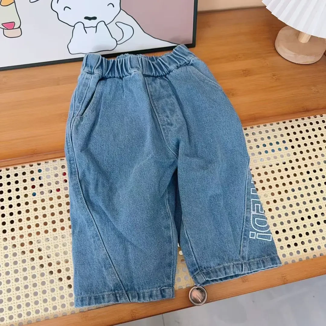 儿童字母韩版工艺牛仔裤（实物以直播间讲解为准）