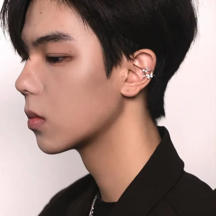 合金耳饰 中性国风蝴蝶耳夹饰品潮流个性网红耳骨夹小众设计耳饰