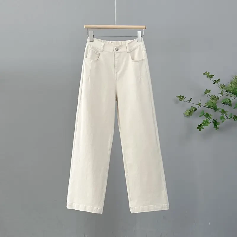 裤子女夏季薄款裤子新款高腰显瘦百搭宽松大码直筒裤休闲裤薄款