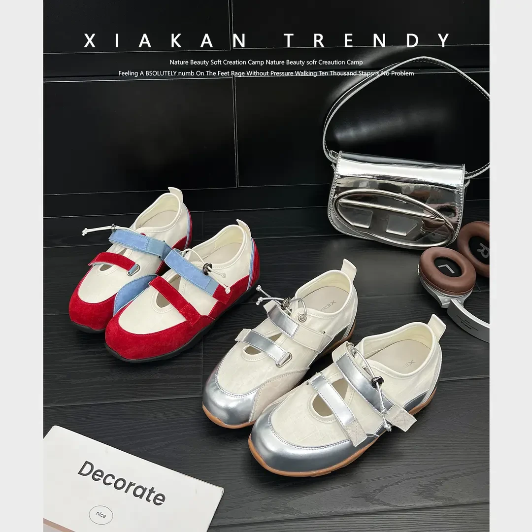 「珍姐」内增高6cm镂空双魔术贴芭蕾德训鞋女夏款时尚百搭玛丽珍鞋