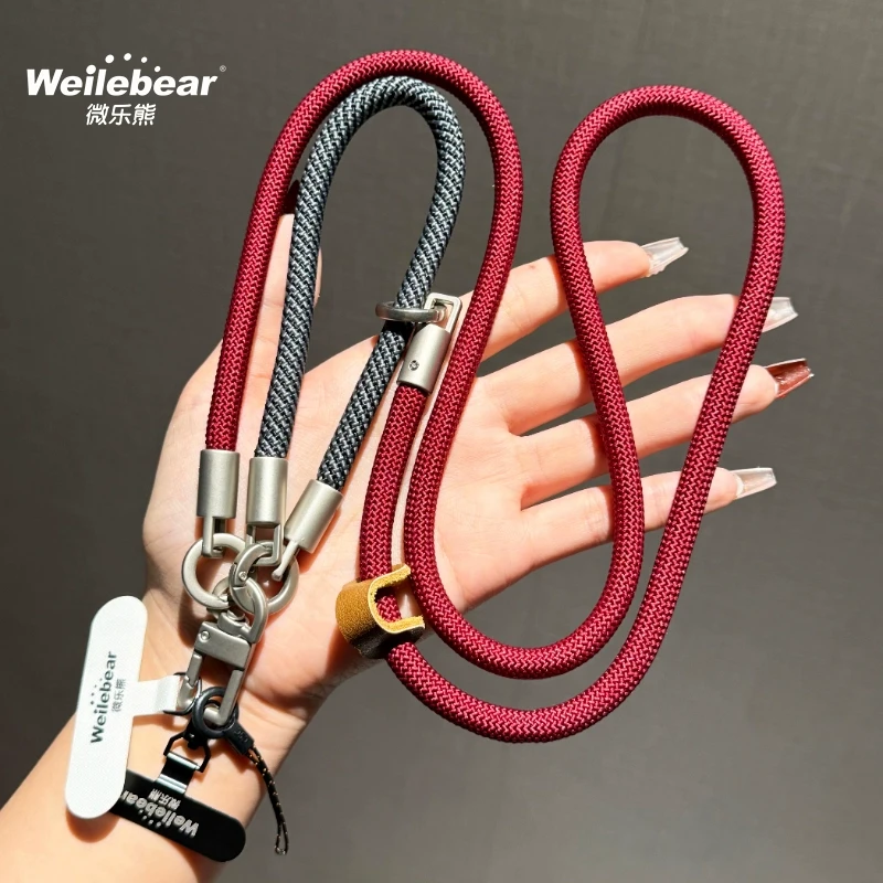 山系钛原色手机挂绳挂脖斜挎可背手腕万能电话绳防盗粗绳垫片挂链