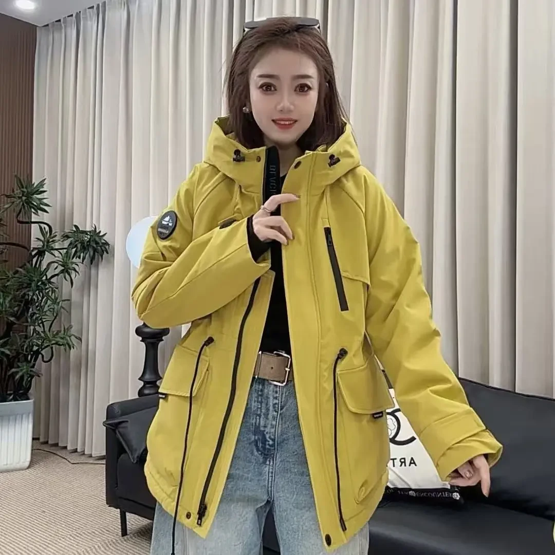 2615冬季袖标加厚派克中长款外套