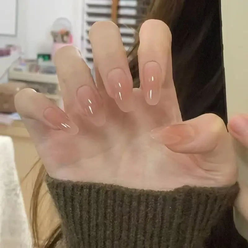 【嬛嬛同款】手工穿戴甲华妃新款裸色纯欲美甲显白简约甘露寺嬛嬛甲