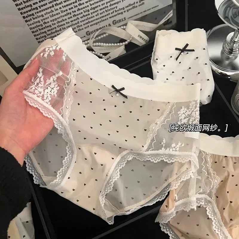 冰丝内裤蕾丝无痕薄款速干凉感女生短裤2025新款抗菌裆性感三角裤