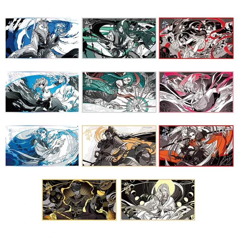 非人哉官方店仙山琼阁系列色纸盲盒原创卡通烫金签绘板