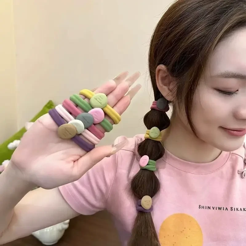 高颜值彩色发圈高级感扎马尾发绳女高弹力耐用头绳简约百搭发绳