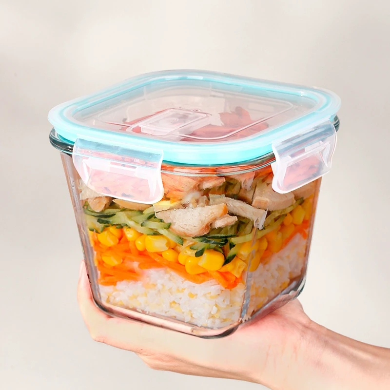 玻璃饭盒微波炉加热专用学生上班族带饭餐盒带盖水果保鲜盒便当碗