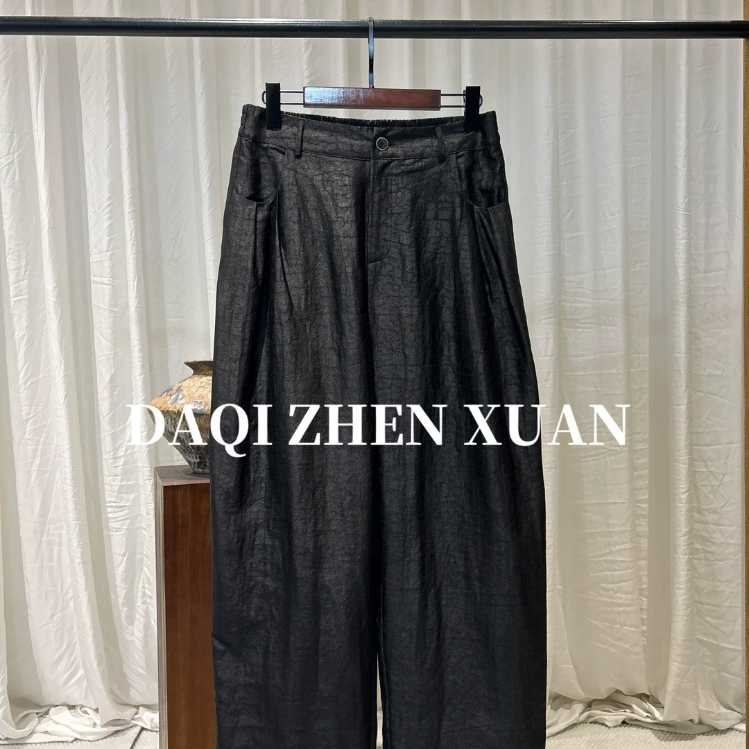 【大齐甄选】夏季新款老料香云纱阔腿裤（松紧腰）25-92667