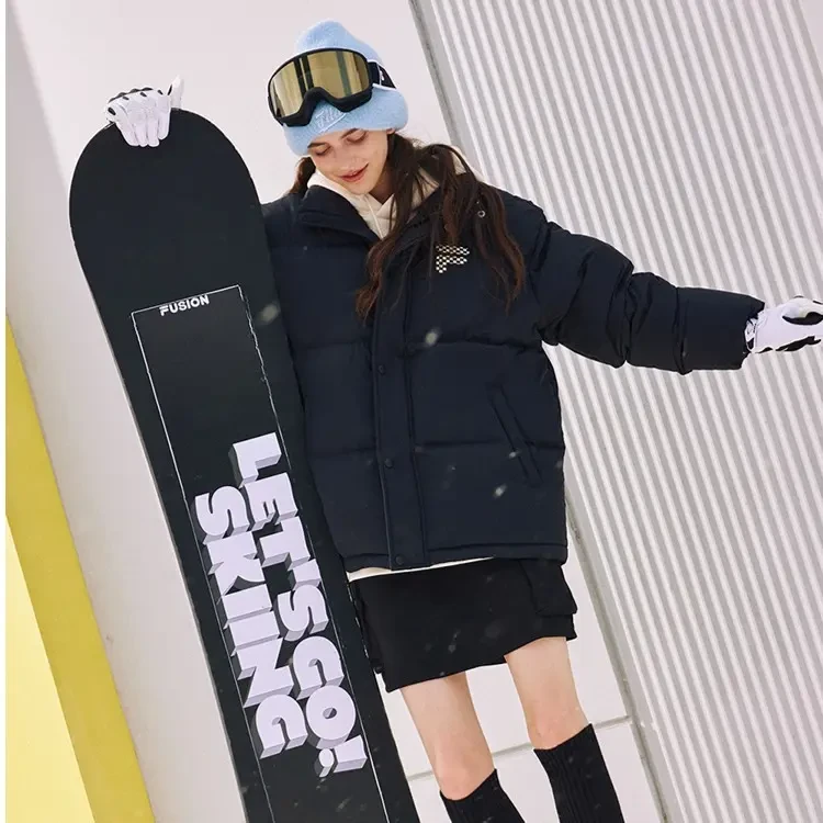 FILA FUSION斐乐潮牌情侣羽绒服女款冬季运动滑雪保暖防风外套男