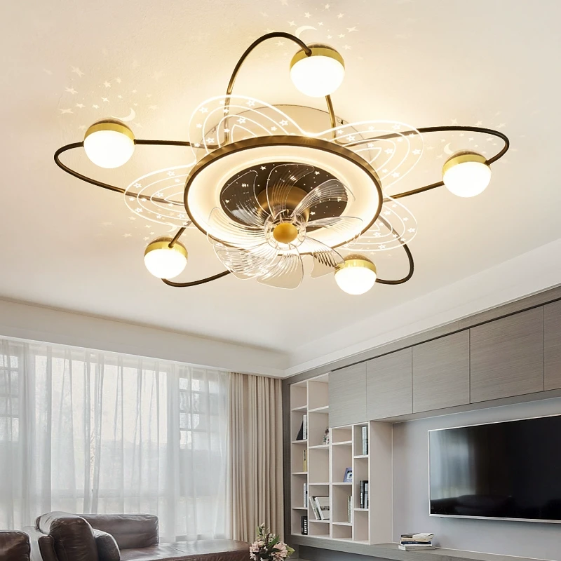 客厅主灯2025新款风扇灯摇头星空网红灯现代轻奢大气全屋灯具套餐