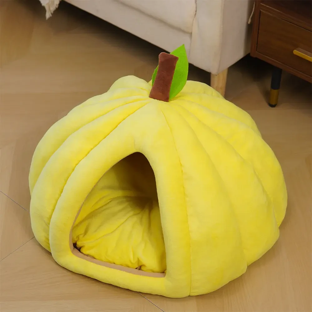 冬季猫狗通用加厚南瓜窝封闭猫窝猫屋四季通用狗窝猫咪睡袋窝E533