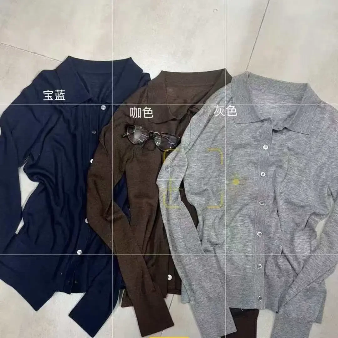 轻氧减龄羊毛羊绒翻领针织开衫毛衣极简穿搭