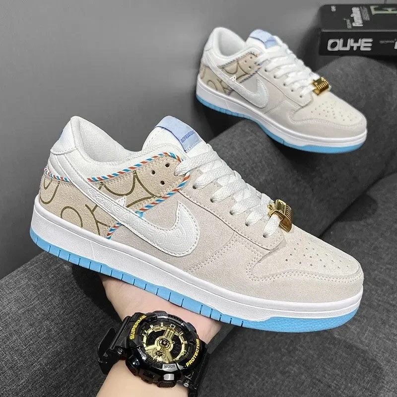 NK莆田aj男鞋白紫鸳鸯低帮板鞋空军学生三太子敖丙dunk运动鞋女