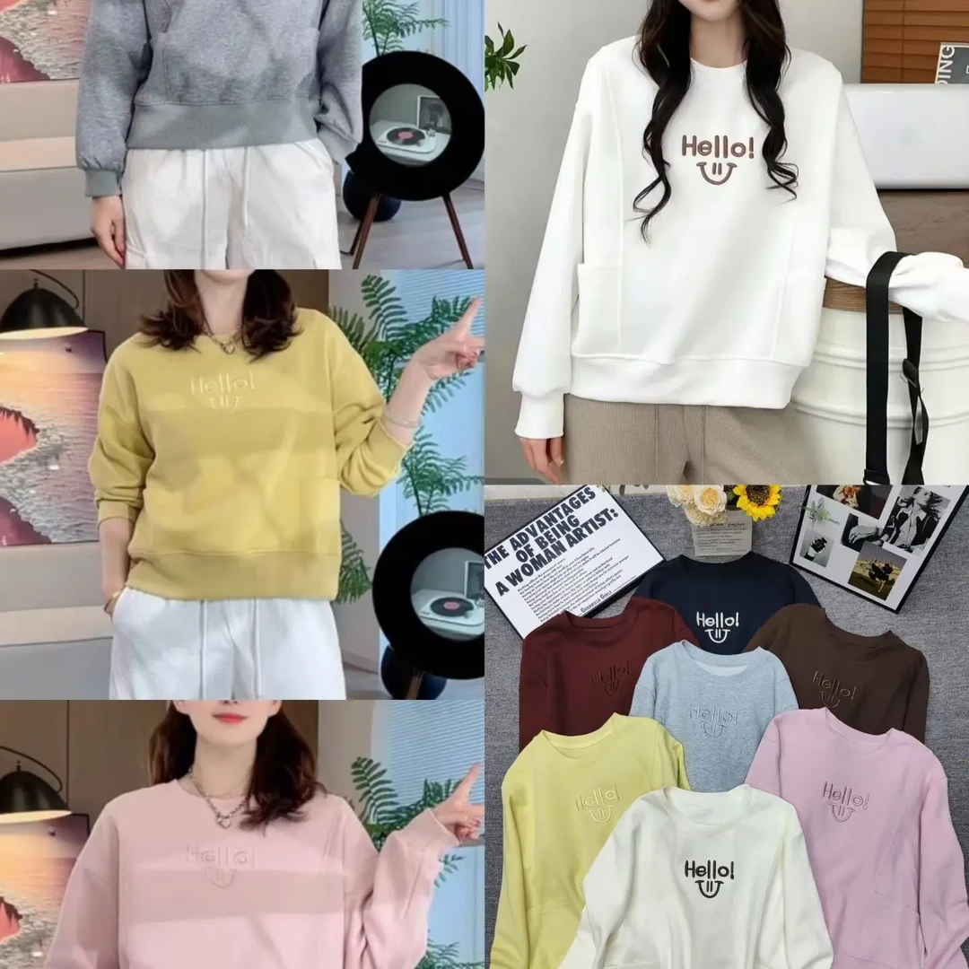 长袖刺绣卫衣7095