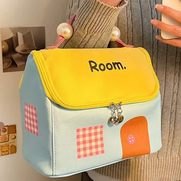 多巴胺配色小房子化妆包