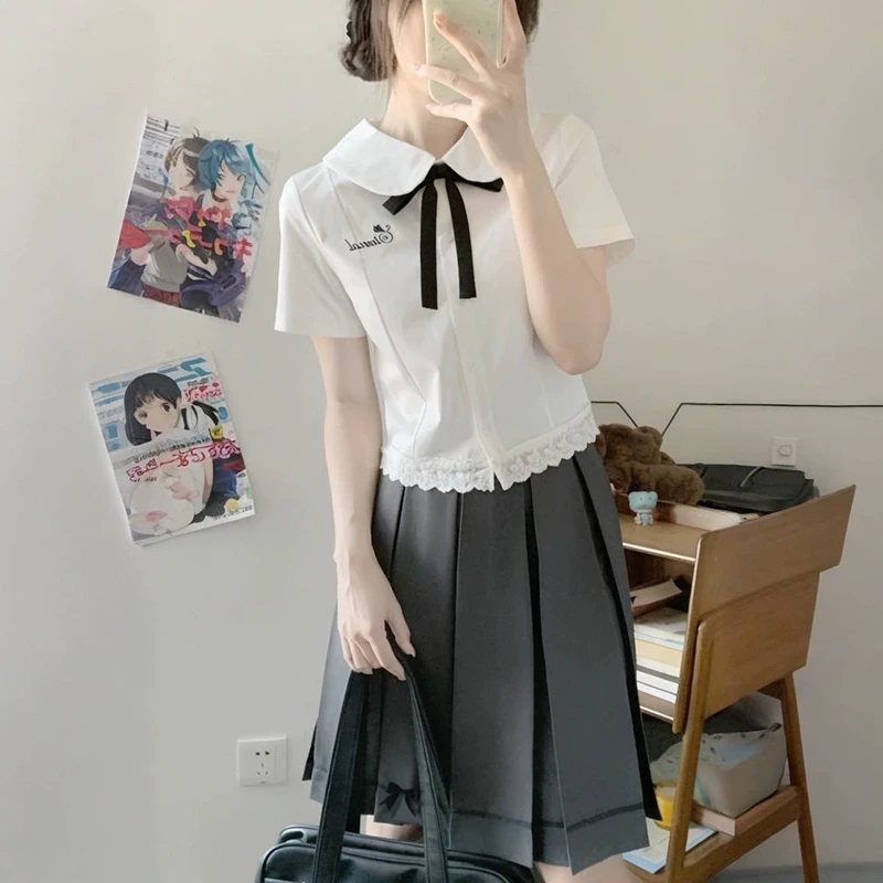 【花泠中】学院风jk制服套装财阀千金女装箱褶裙收腰甜美衬衫上衣