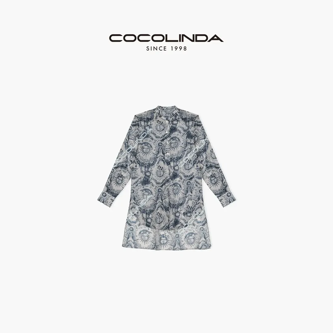 COCOLINDA 100棉 轻薄长袖太阳花衬衫 K1664
