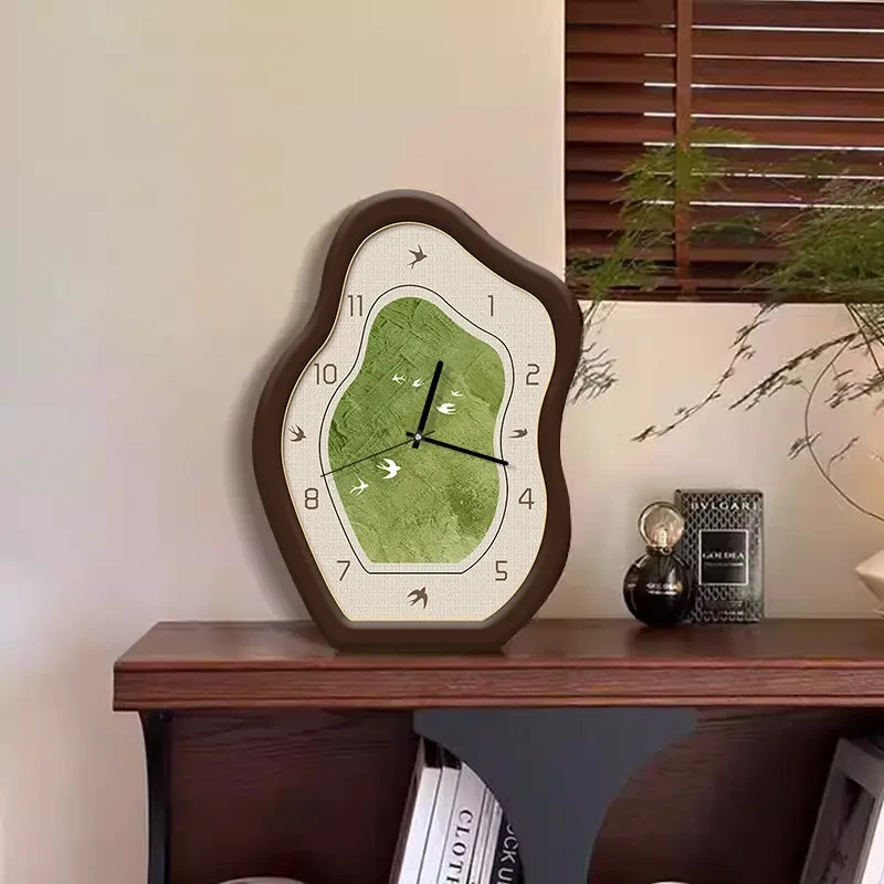 中国风桌面时钟创意座钟新款玄关钟表挂墙客厅摆件钟