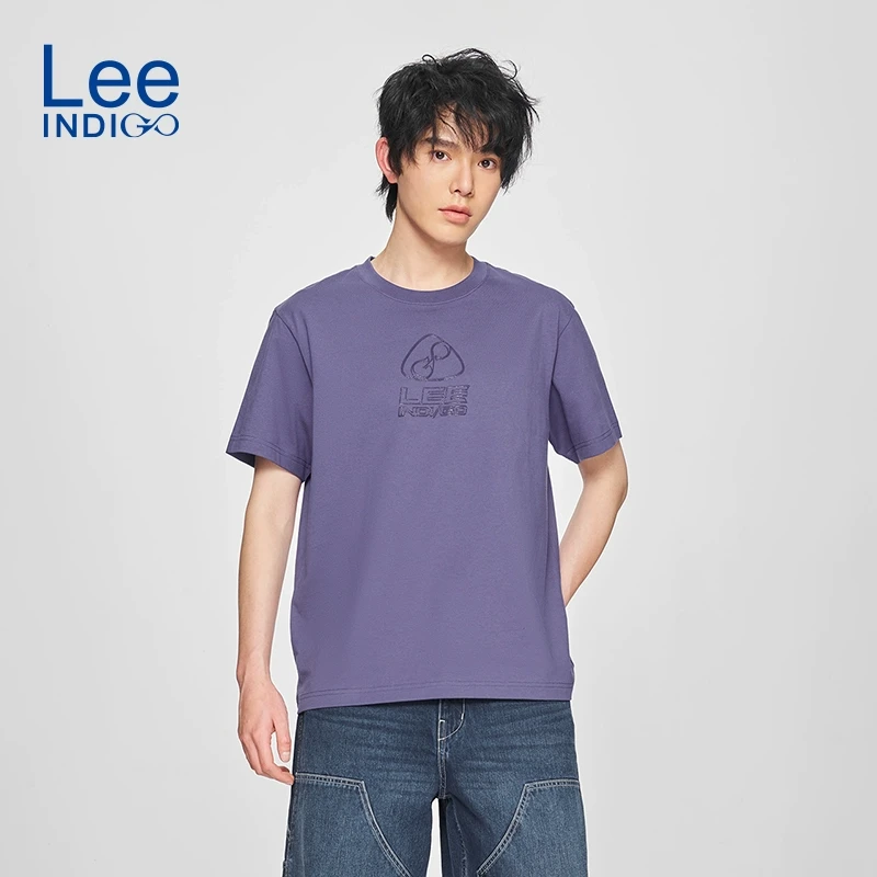 Lee商场同款25早春舒适版圆领Logo印花男短袖T恤LMT0101113RX