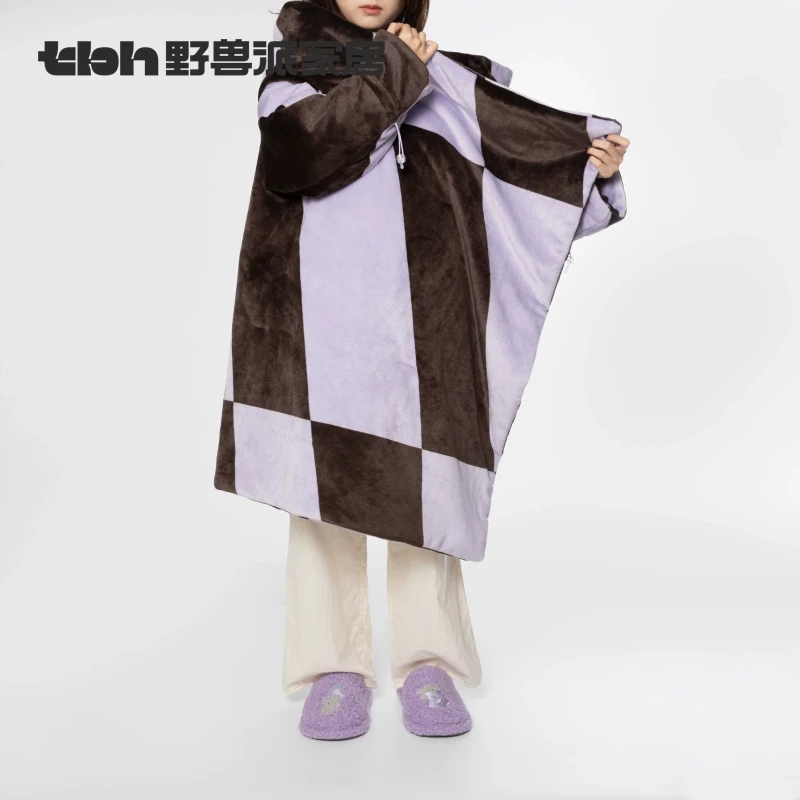 tbh野兽派家居懒人被带袖多功能宿舍办公室披肩可穿被子四季通用