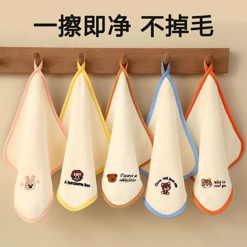 卡通儿童绵柔专用超软珊瑚绒毛巾小方巾儿童宝宝洗澡口水巾