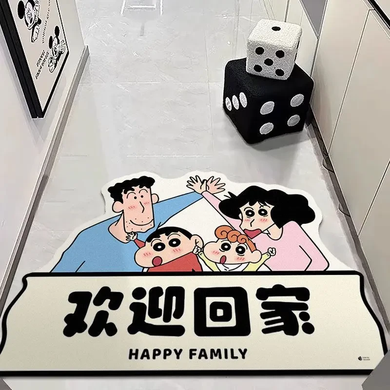 蜡笔小新入户地垫硅藻泥吸水耐脏进门脚垫免洗防滑浴室垫子W004