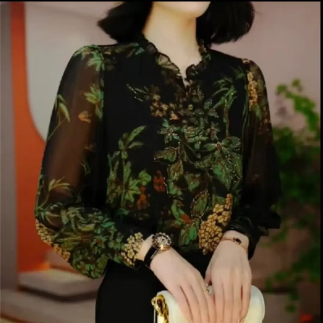 【早春新款】2025新款轻奢优雅洋气减龄时尚百搭显瘦长袖小衫