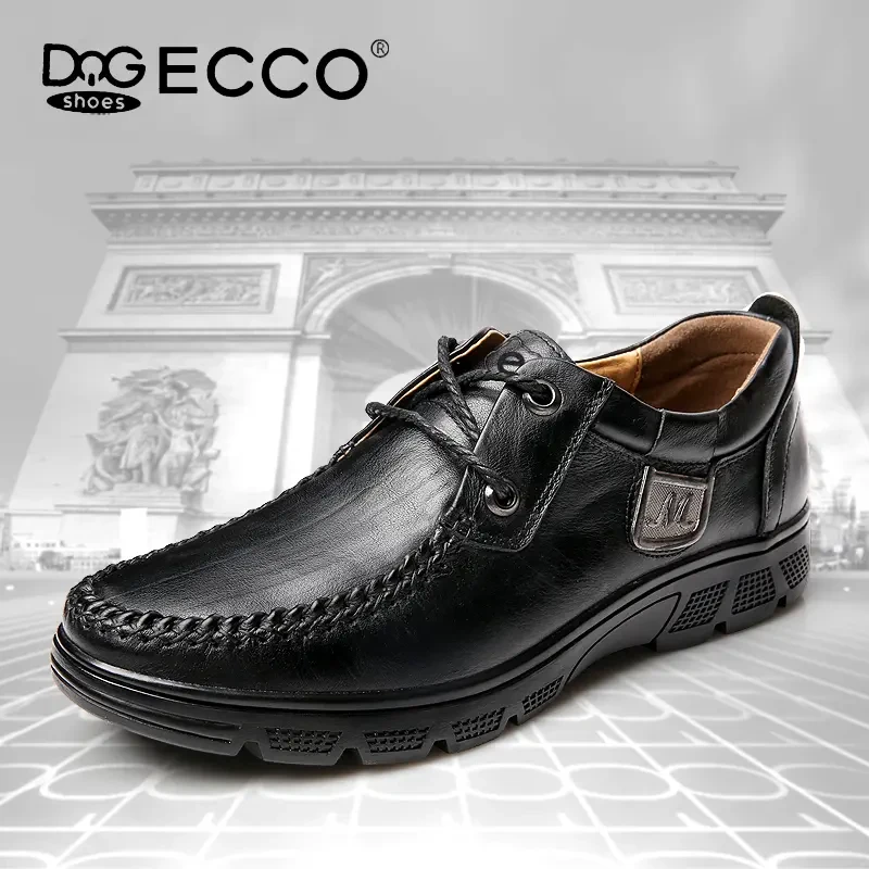 DQGECCO爱步特伦男鞋春季真皮休闲鞋夏季透气舒适爸爸鞋休闲皮鞋
