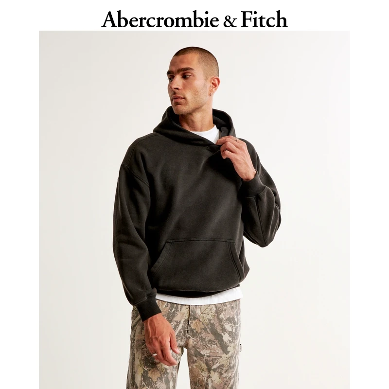 AF男装25春季新款抓绒美式经典宽松百搭落肩连帽卫衣 KI122-3167