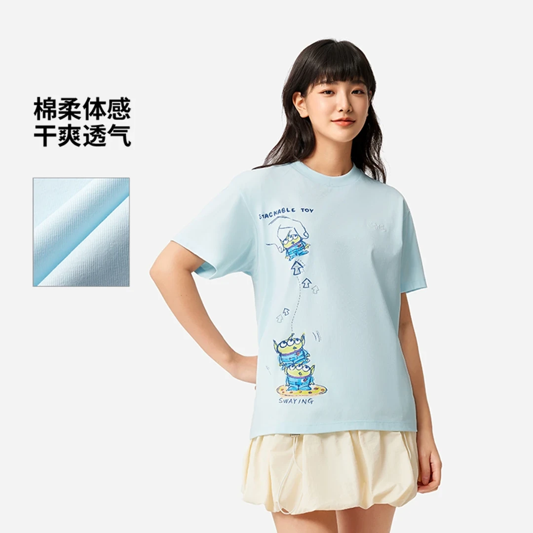 李宁2025夏皮克斯玩具总动员联名系列女子宽松短袖文化衫AHSV692