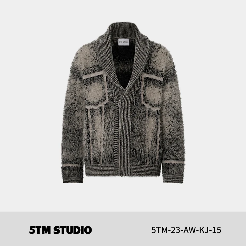 23AW防寒拟态水貂毛休闲男外套毛绒夹克时尚宽松保暖加厚ins