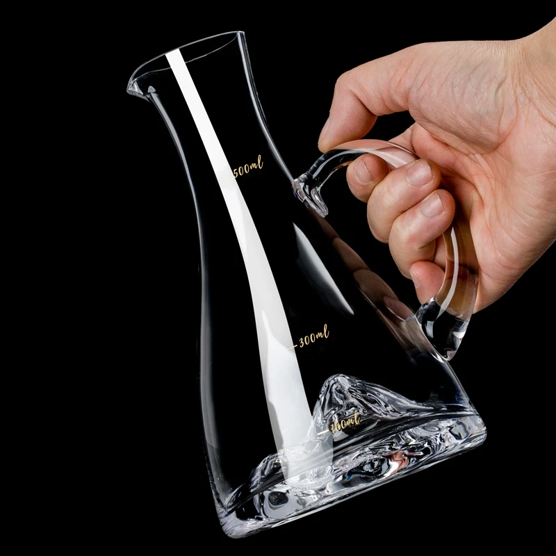 水晶玻璃白酒分酒器描金带刻度红酒醒酒器家用分酒壶洋酒倒酒器