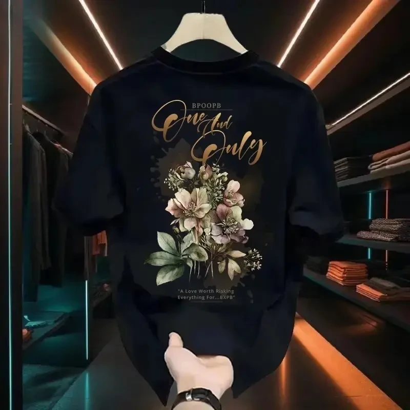 2025夏季新款舒适百搭美式重磅纯棉短袖T恤夏季圆领宽松上衣潮流